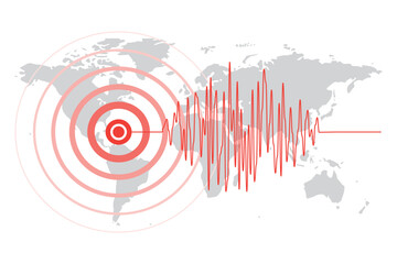 Illustration of earthquake seismic waves.