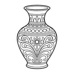 Vase illustration vector style coloring page 