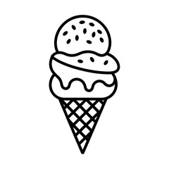 ice cream cone illustration vector style coloring page