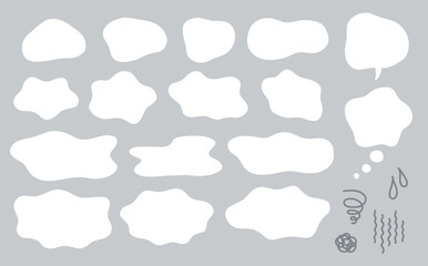 吹き出しのベクター素材。モヤモヤ、悩み、疑問、トラブル。