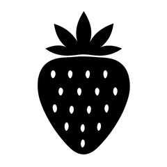 vector illustration of a silhouette strawberry