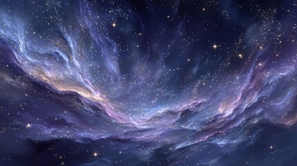 Fototapeta premium Cosmic Nebula: A Celestial Tapestry of Stars and Gas