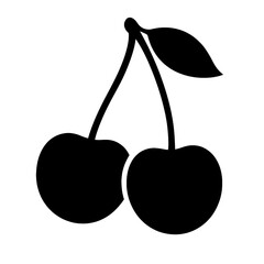 cherry  vector illustration silhouette whit white background 