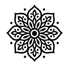 Mandala silhouette victor style 