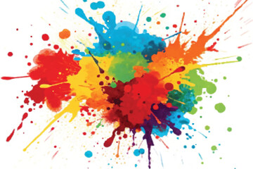 Colorful abstract watercolor paint splatter bursting with vibrant artistic expression