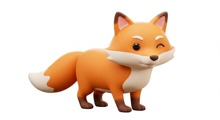 Naklejka premium Cartoon fox character illustration