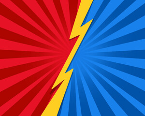 Versus background on red and blue color in comic style. This background is suitable for banner sport and battle headline template. Versus background in PNG format. 