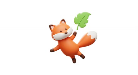 Playful cartoon fox illustration