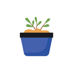 Small Green Plant Growing in a Pot, Symbolizing Growth