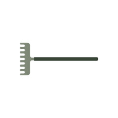 Simple Garden Rake with a Long Handle for Tending to Lawns and Soil