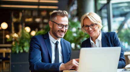 Professional Collaboration in Modern Workspace with Two Colleagues Engaged in Discussion