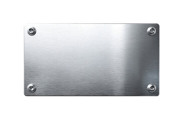 Metallic Blank Plaque with Screws isolated on transparent background Remove png, Clipping Path, pen tool