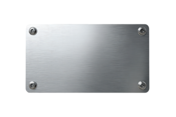Metallic Blank Plaque with Screws isolated on transparent background Remove png, Clipping Path, pen tool