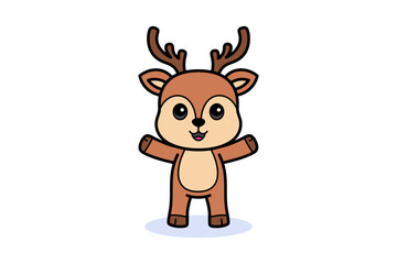 Obraz premium Cute Cartoon Deer Character