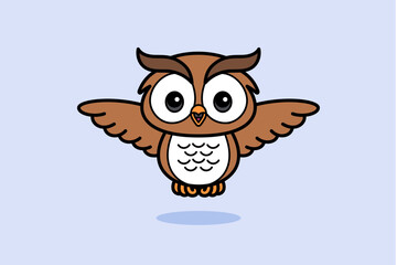 Cartoon Owl Flying Illustration