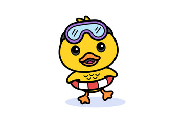 Happy Duck Ready to Swim