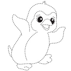 Adorable gecko lizard cartoon coloring page for children, sitting with big eyes, curved tail, and happy smile