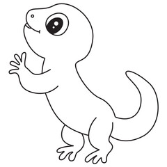 Friendly cartoon lizard outlined for children’s coloring pages, nature learning activities, printable crafts, and educational reptile-themed fun.