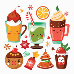 Fototapeta premium Set of Soda can, cocktail, soft drinks isolated vector illustration