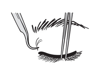 まつげエクステ つけまつげ　施術イメージイラスト