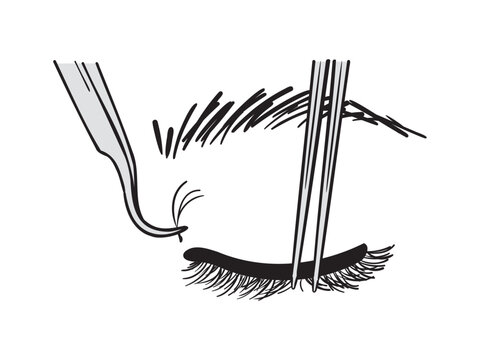 まつげエクステ つけまつげ　施術イメージイラスト