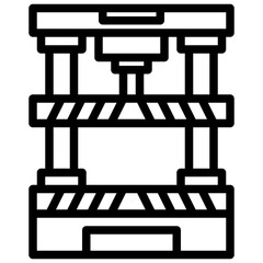 Fototapeta premium Press Machine icon, Black And White Outline Icon Vector.
