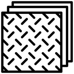 Metal Sheet icon, Black And White Outline Icon Vector.
