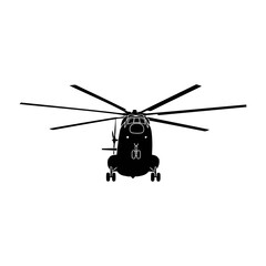 Iconic Vector Silhouette of a Large Transport Helicopter (Mil Mi-26 Style)
