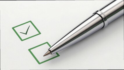 Pen on Paper with Checkboxes for Tips and ESG Compliance Standards