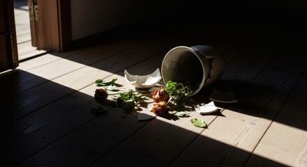 Broken Vase, Faded Roses: A Story of Loss and Light