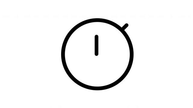 Minimal timer icon with animated clock motion.