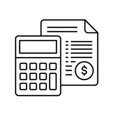 Illustration of a calculator and financial report representing accounting and financial management for business