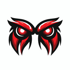 vector image of a logo illustration of two angry red eyes