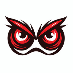 Obraz premium vector image of a logo illustration of two angry red eyes