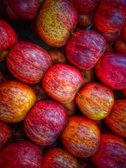 Close up red apple in the market