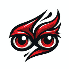 vector image of a logo illustration of two angry red eyes