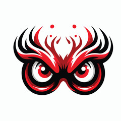 vector image of a logo illustration of two angry red eyes