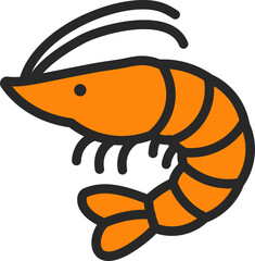 Shrimp Filled Line Icon