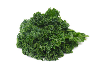 Kale leafs on white background