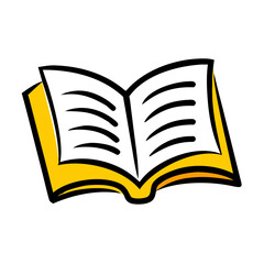 book open hand drawing icon for web and graphic design
