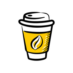 coffee hand drawing icon for web and graphic design