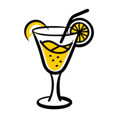cocktail hand drawing icon for web and graphic design