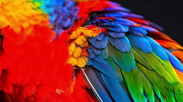 Colorful parrot feather patterns