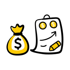 financial strategy hand drawing icon for web and graphic design