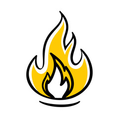 flame burning gas hand drawing icon for web and graphic design