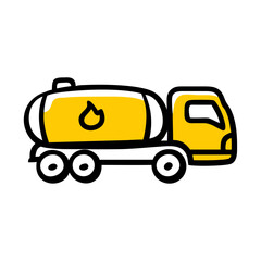fuel truck hand drawing icon for web and graphic design