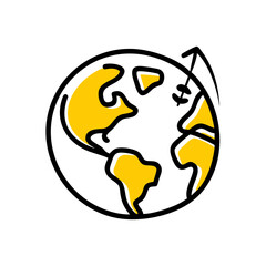 global market hand drawing icon for web and graphic design