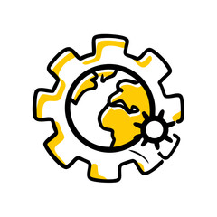 global settings hand drawing icon for web and graphic design