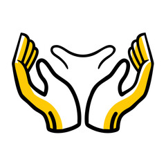 hands offering hand drawing icon for web and graphic design