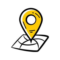 location pin hand drawing icon for web and graphic design